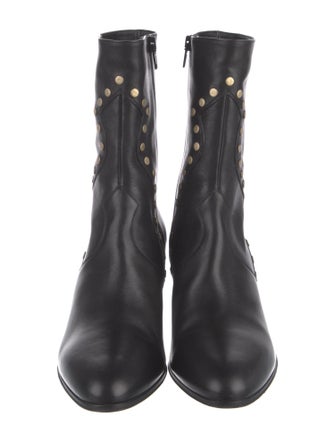 Celine Leather Studded Accents Boots
