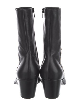 Celine Leather Studded Accents Boots