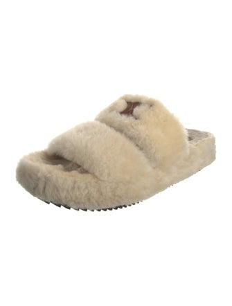 Celine Shearling Slides