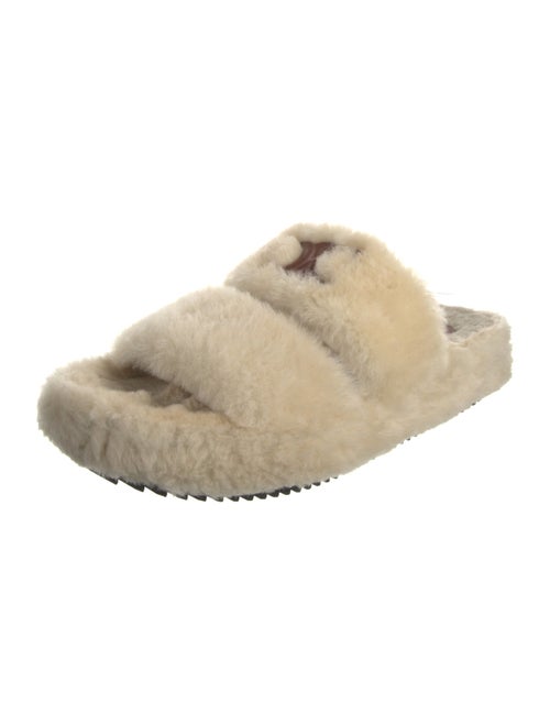 Celine Shearling Slides