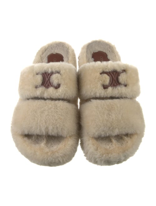 Celine Shearling Slides
