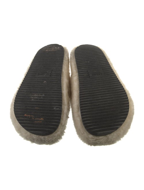 Celine Shearling Slides