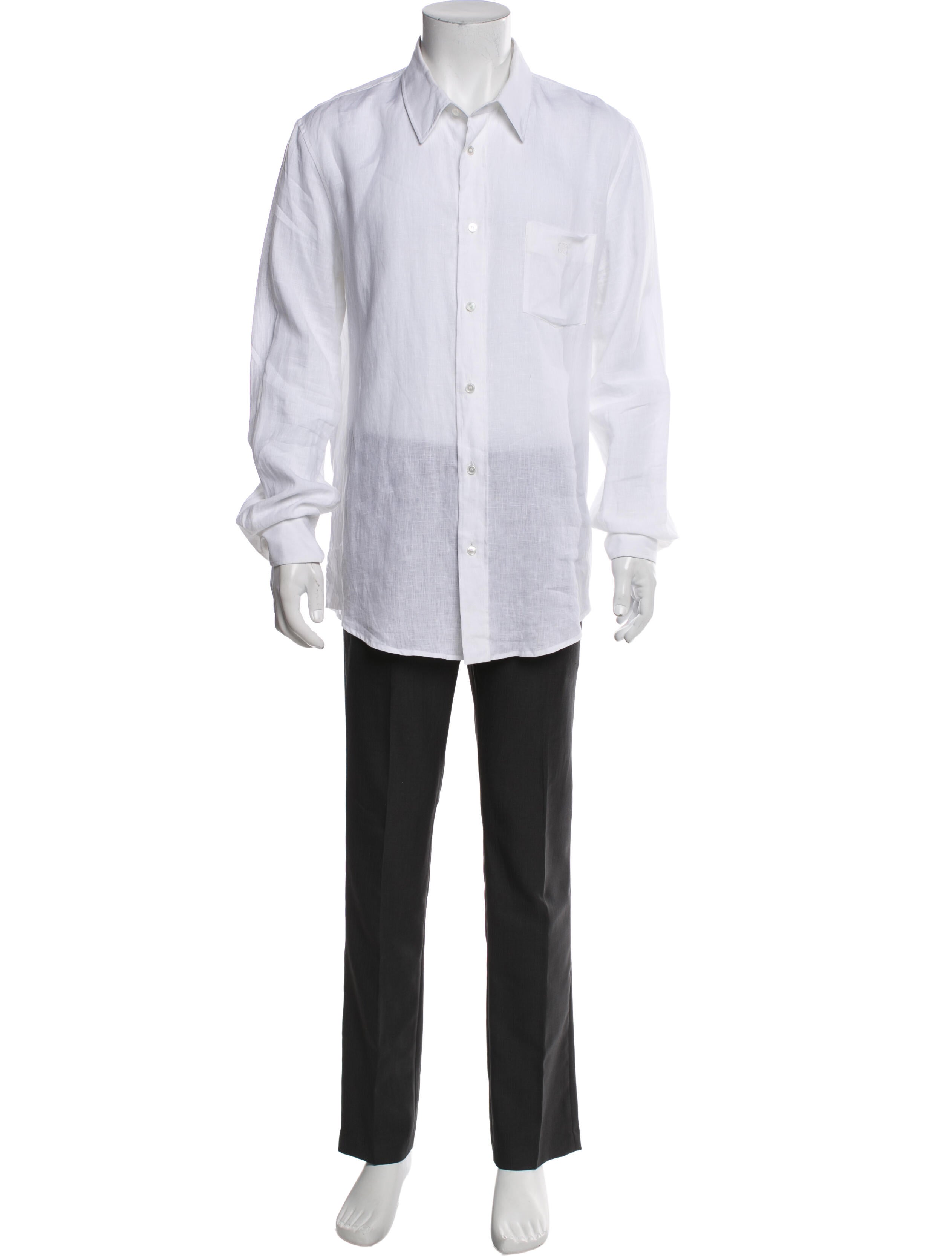 Celine Linen Long Sleeve Dress Shirt
