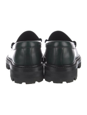 Celine Leather Fringe Trim Accent Loafers