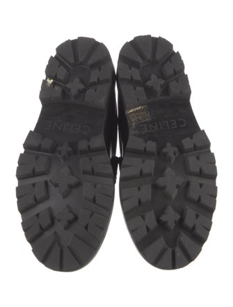 Celine Leather Fringe Trim Accent Loafers