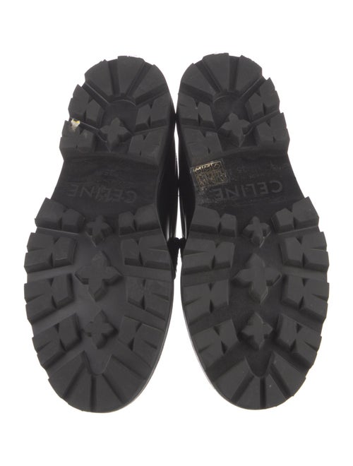 Celine Leather Fringe Trim Accent Loafers