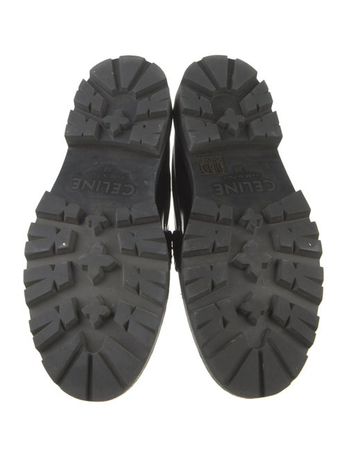 Celine Leather Chain-Link Accents Loafers