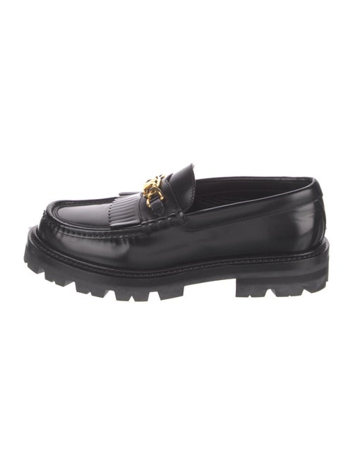 Celine Leather Chain-Link Accents Loafers