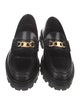 Celine Leather Chain-Link Accents Loafers
