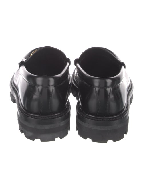 Celine Leather Chain-Link Accents Loafers