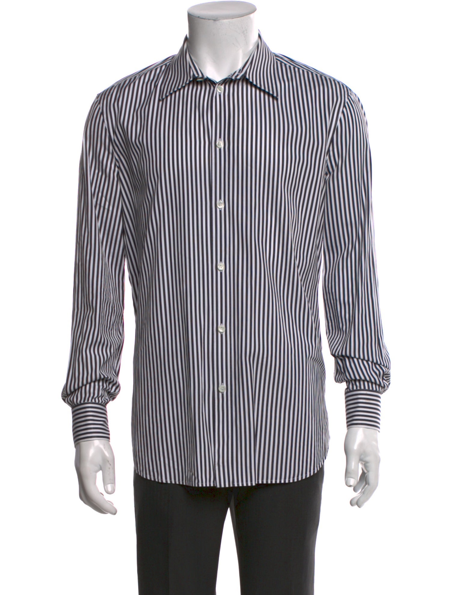 Celine Striped Long Sleeve Dress Shirt