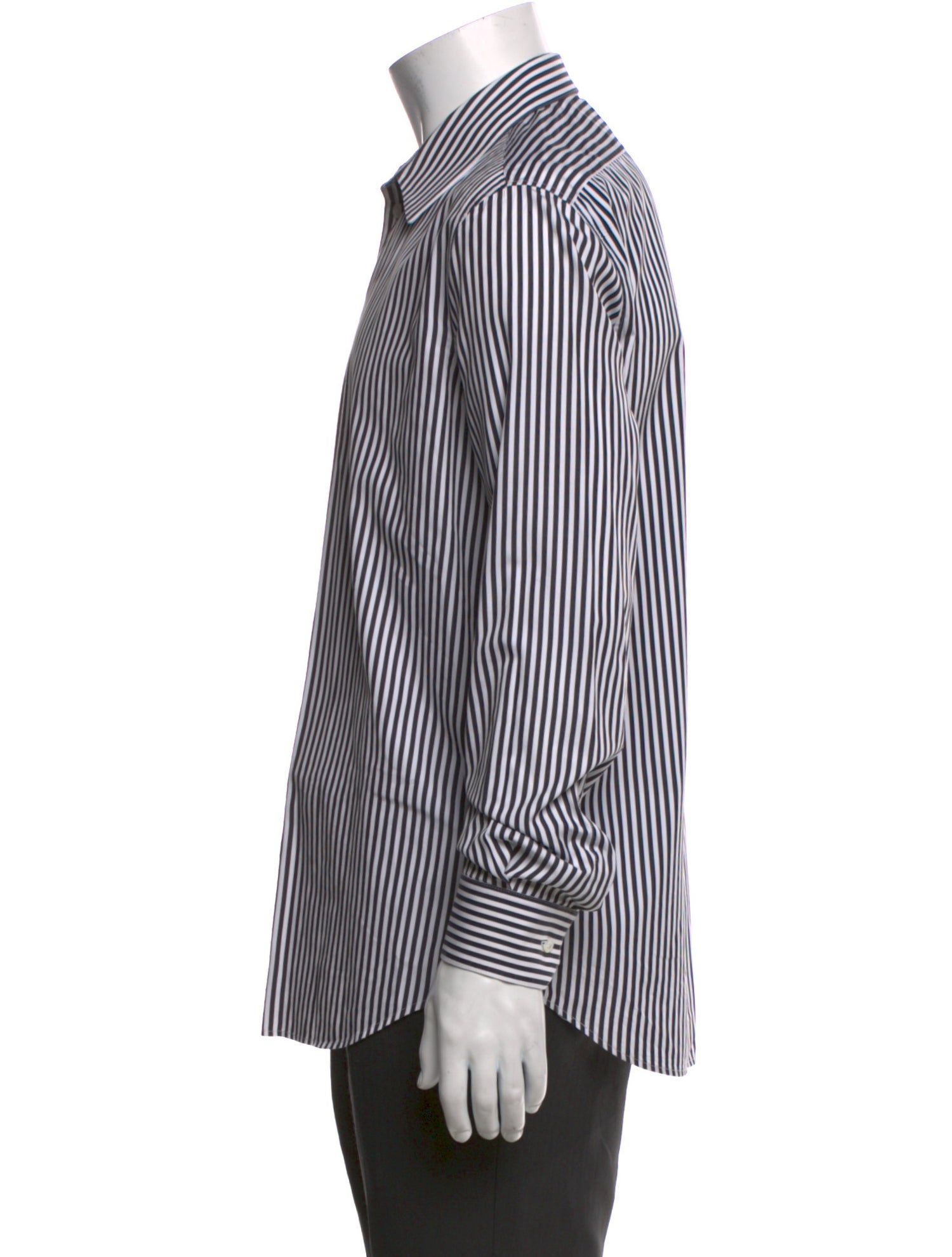 Celine Striped Long Sleeve Dress Shirt