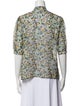 Celine Silk Floral Print Button-Up Top
