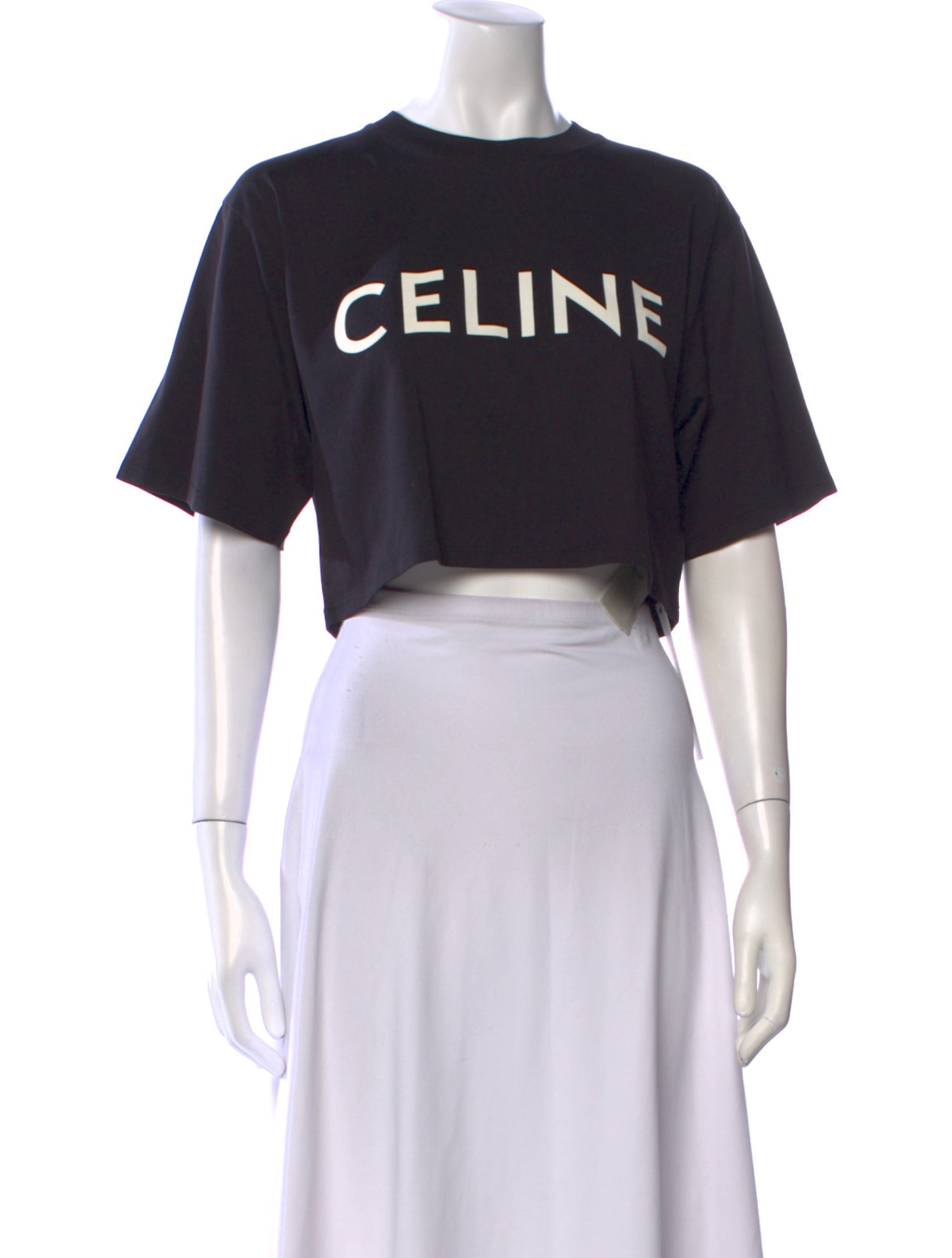 Celine Logo Graphic Print Crop Top