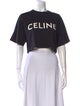 Celine Logo Graphic Print Crop Top