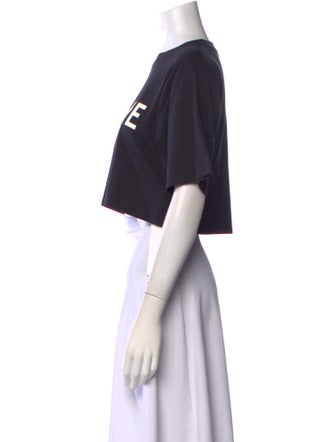 Celine Logo Graphic Print Crop Top