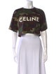 Celine Camo Logo Graphic Print Crop Top