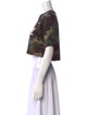 Celine Camo Logo Graphic Print Crop Top