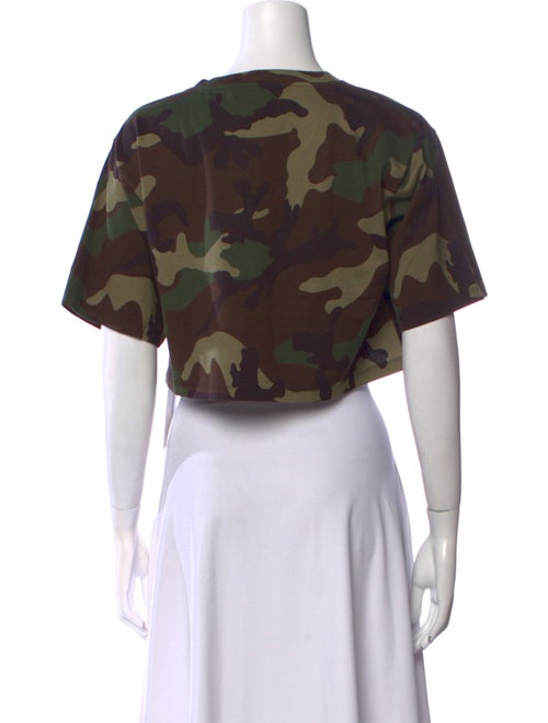 Celine Camo Logo Graphic Print Crop Top