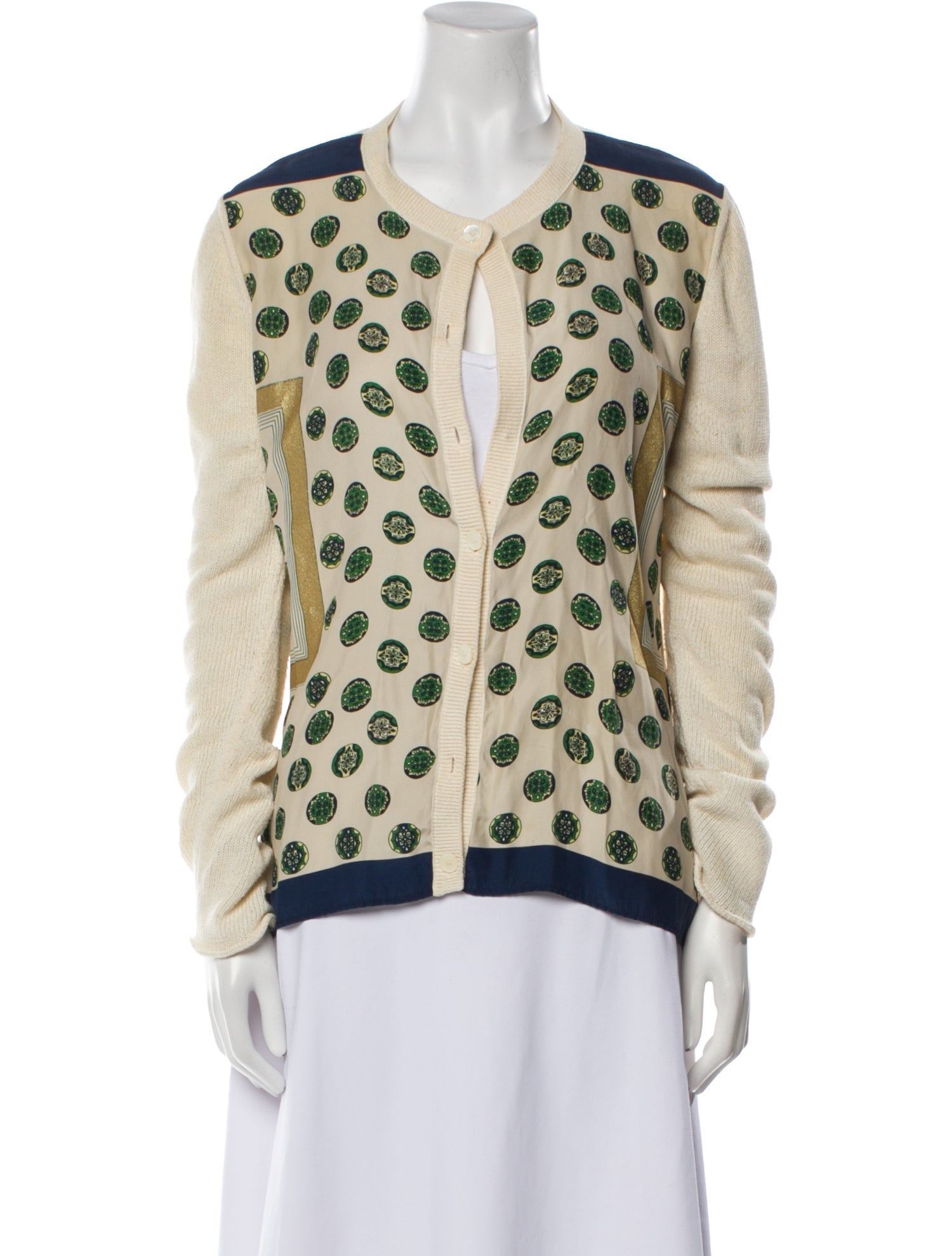 Celine Printed V-Neck Sweater