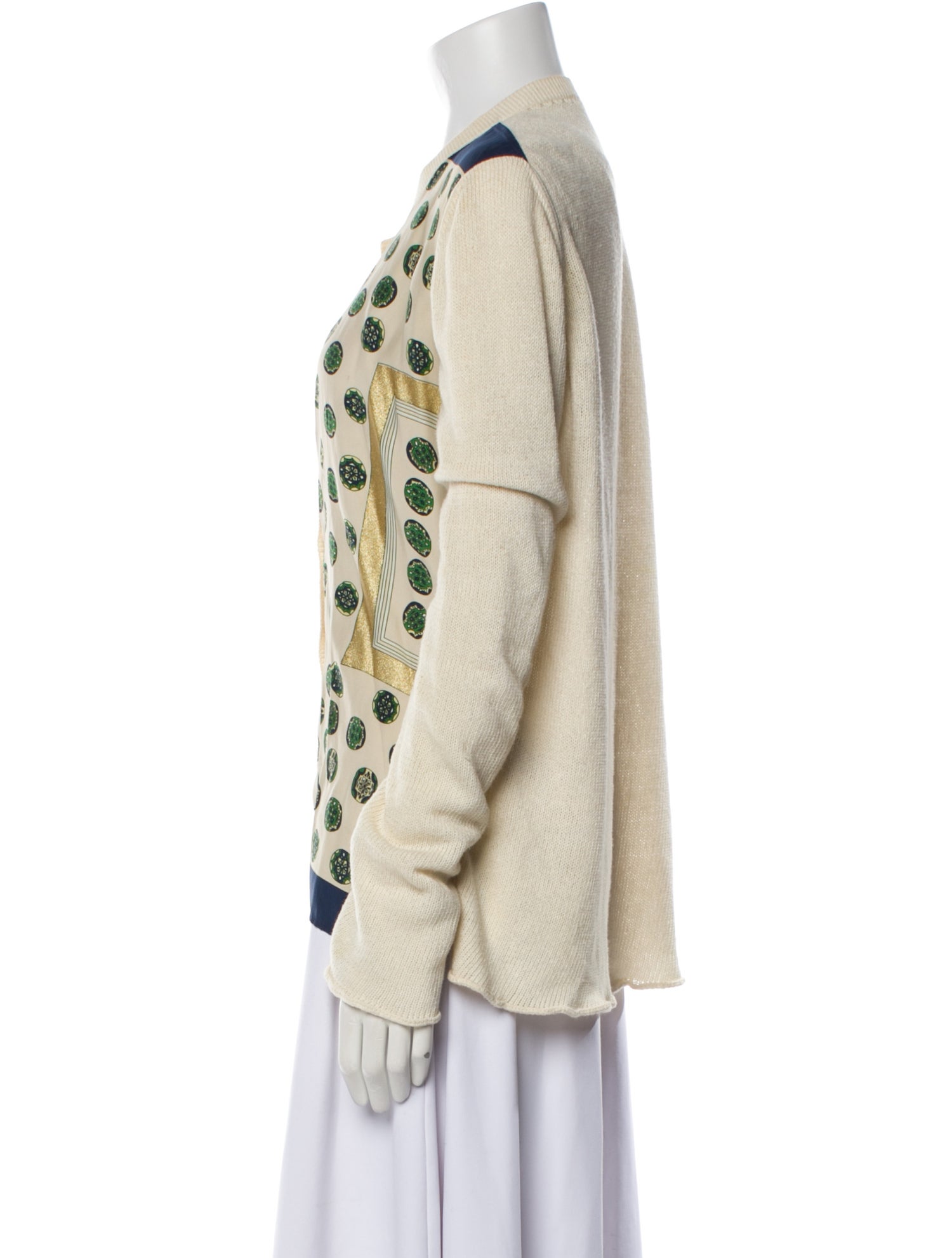 Celine Printed V-Neck Sweater