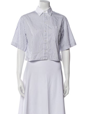 Celine Striped Short Sleeve Crop Top