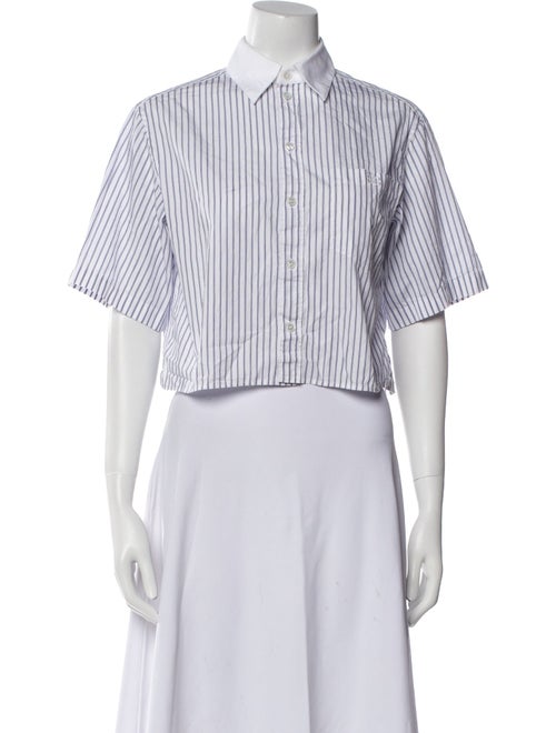 Celine Striped Short Sleeve Crop Top