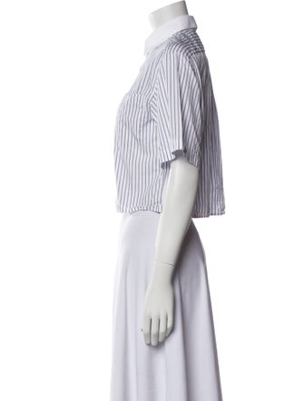 Celine Striped Short Sleeve Crop Top