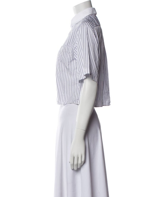 Celine Striped Short Sleeve Crop Top