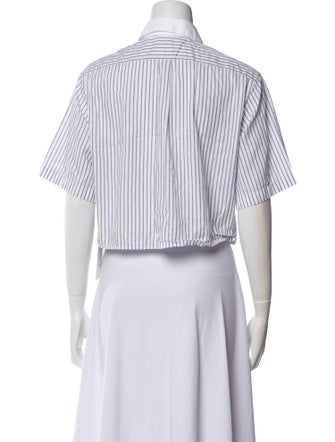 Celine Striped Short Sleeve Crop Top