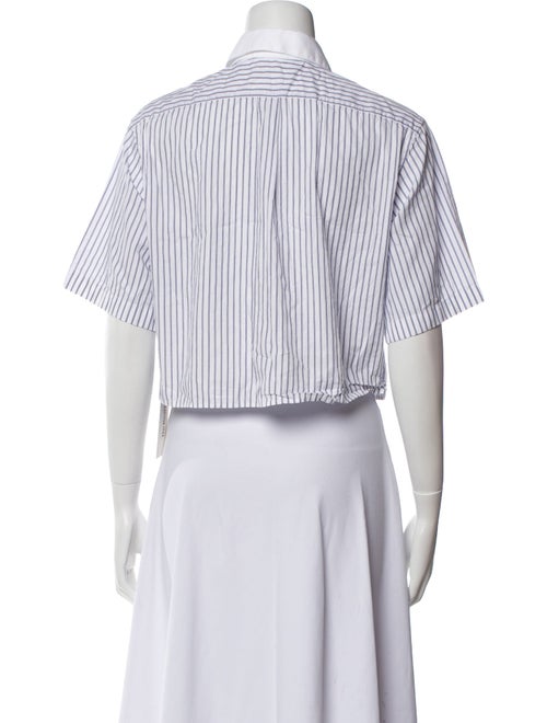 Celine Striped Short Sleeve Crop Top