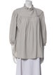 Celine Fluid Long Sleeve Mock Neck Blouse