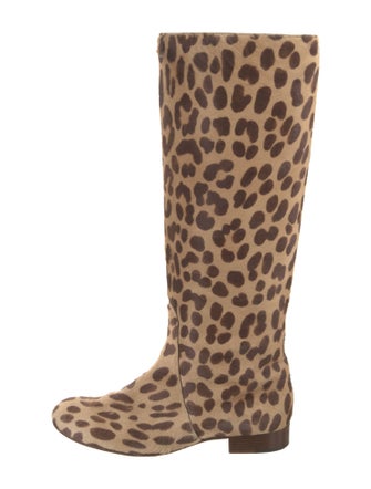 Celine Ponyhair Animal Print Riding Boots