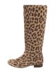 Celine Ponyhair Animal Print Riding Boots