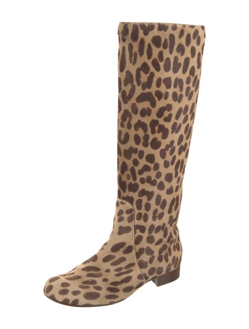 Celine Ponyhair Animal Print Riding Boots