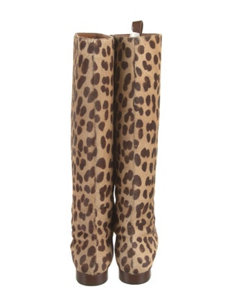 Celine Ponyhair Animal Print Riding Boots