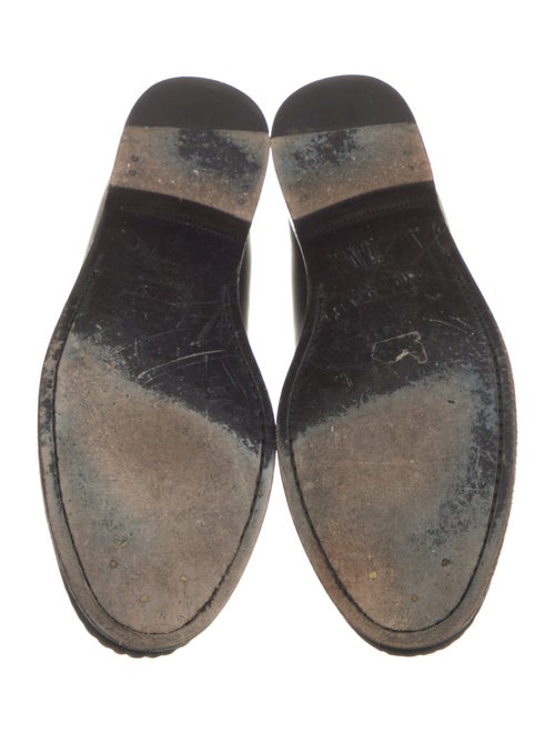 Celine Leather Chain-Link Accents Loafers