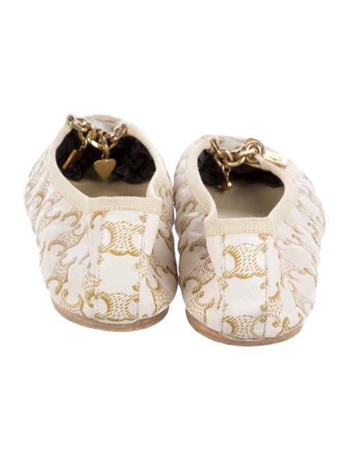 Celine Leather Printed Ballet Flats