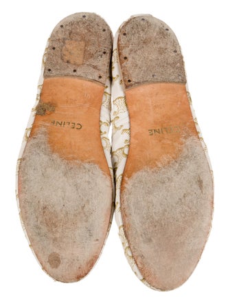 Celine Leather Printed Ballet Flats