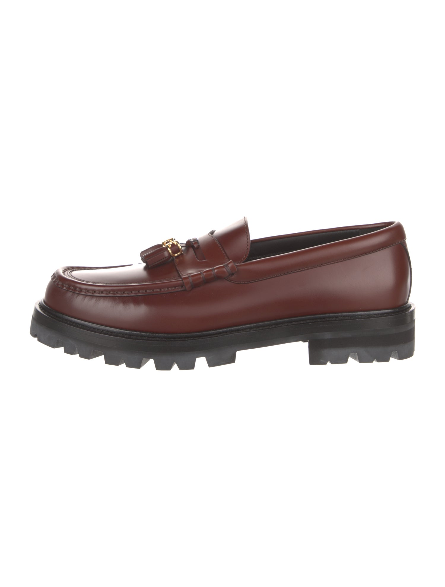 Celine Leather Tassel Accents Loafers