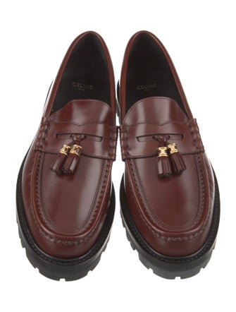 Celine Leather Tassel Accents Loafers