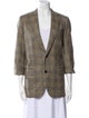 Celine Wool Plaid Print Blazer