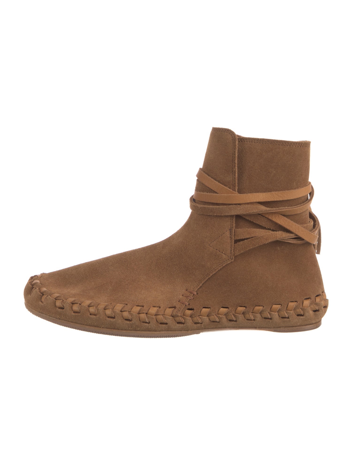 Celine Suede Whipstitch Trim Boots