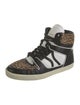 Celine Leather Animal Print Wedge Sneakers
