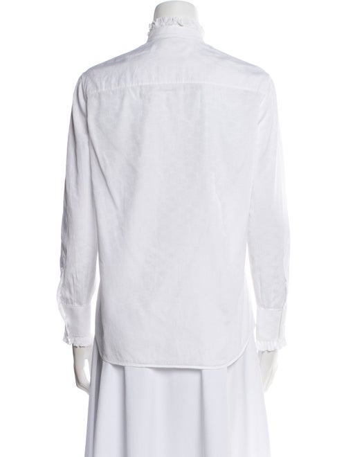 Celine Mock Neck Long Sleeve Button-Up Top