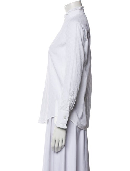 Celine Mock Neck Long Sleeve Button-Up Top