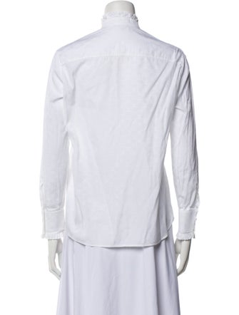 Celine Mock Neck Long Sleeve Button-Up Top