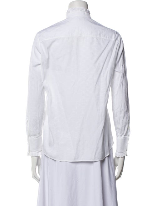 Celine Mock Neck Long Sleeve Button-Up Top