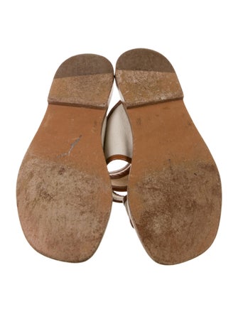 Celine Canvas Leather Trim Embellishment Sandals