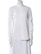 Celine Mock Neck Long Sleeve Button-Up Top